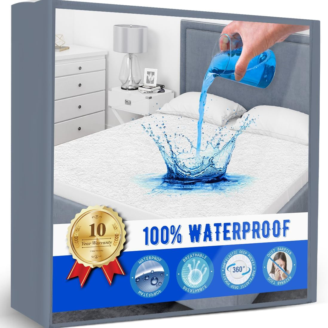 Full Size Mattress Protector | Waterproof Mattress Cover | Hypoallergenic Bed Protector | Durable Mattress Guard | Bed Sheet Mattress Protector