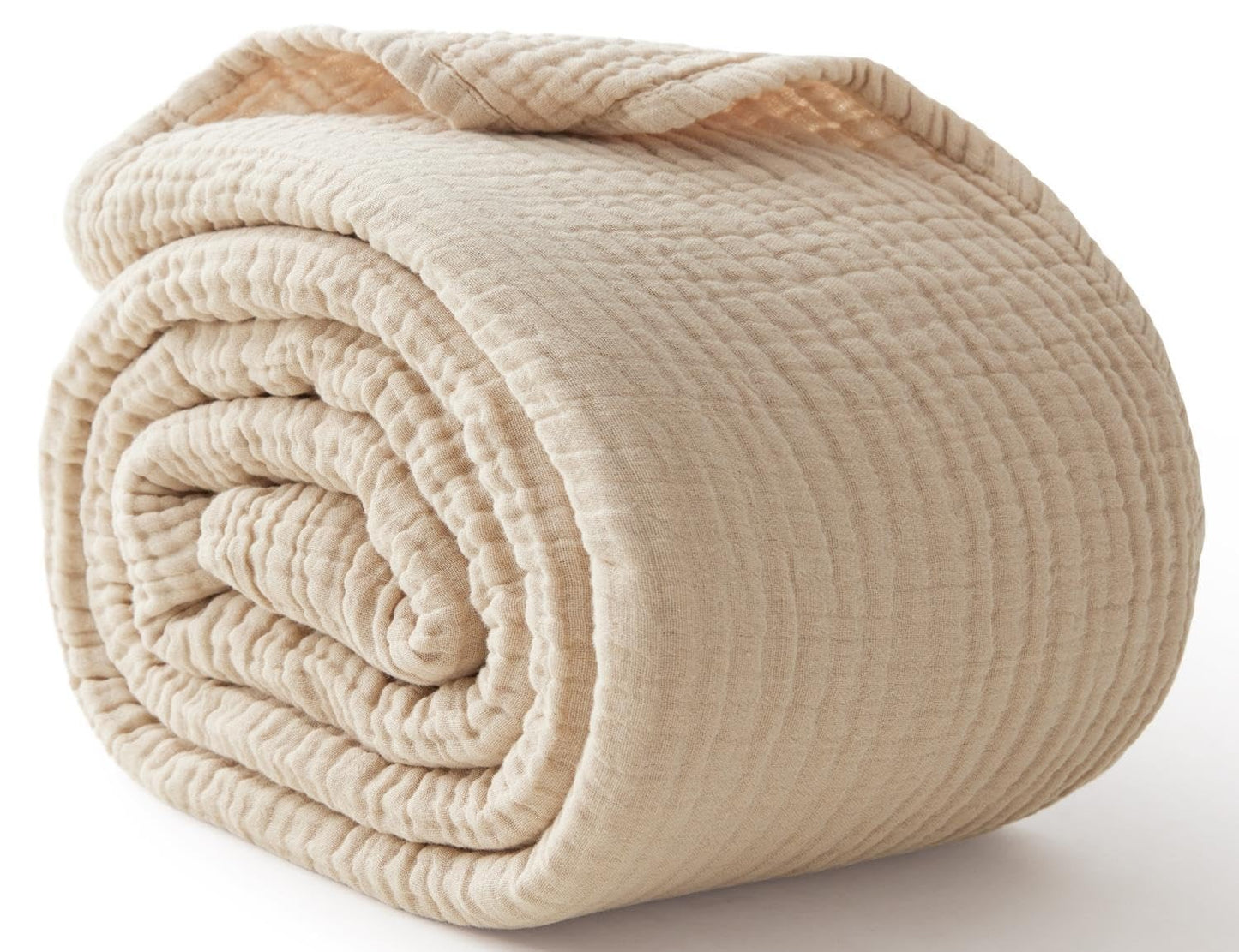 100% Cotton Muslin Blanket | Soft Breathable Baby Blanket | Lightweight Cotton Throw | Cozy Muslin Bedding | Natural Cotton Swaddle Blanket