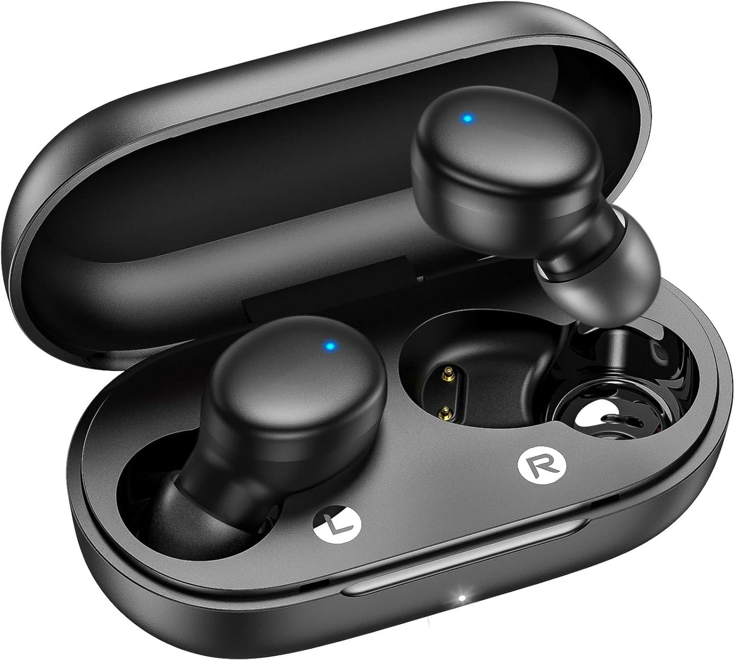 Wireless Earbuds Bluetooth 5.3 – In-Ear Headphones with Deep Bass, Built-in Mics, Noise Cancelling, Lightweight Earphones for Sports, Workout & Clear Calls
