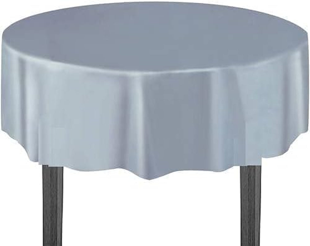 Disposable Plastic Tablecloths | 84” Round Table Covers | Gold Party & Event Table Decor