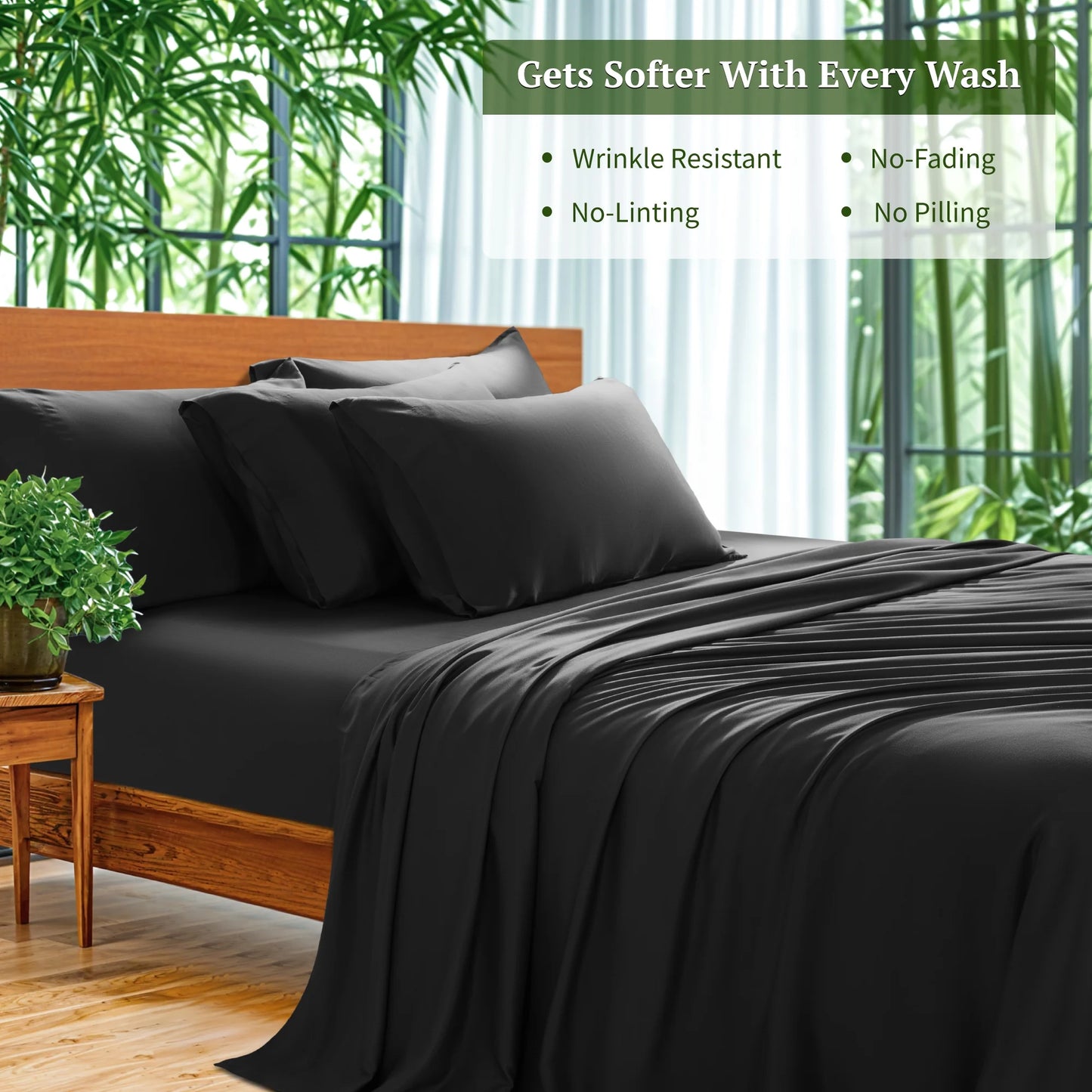 Bamboo Bed Sheets Set | Soft & Breathable Bamboo Bedding | 3-Piece Bamboo Sheet Set | Eco-Friendly Bed Sheets | Luxury Bamboo Bed Linen