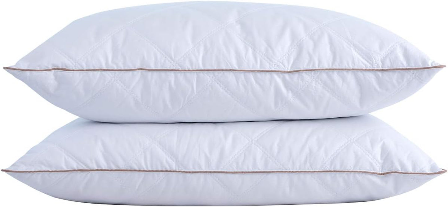 Goose Feathers and Down Pillows | Soft & Supportive Bed Pillows | Luxury Down and Feather Pillows | Comfortable Sleeping Pillows | Hypoallergenic Goose Down Pillows