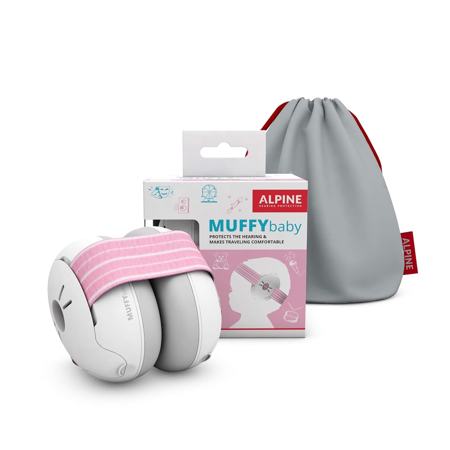 Alpine Muffy Baby Ear Protection for Babies and Toddlers up to 36 Months - CE & ANSI Certified - Noise Reduction Earmuffs - Comfortable Baby Headphones Against Hearing Damage & Improves Sleep - Black