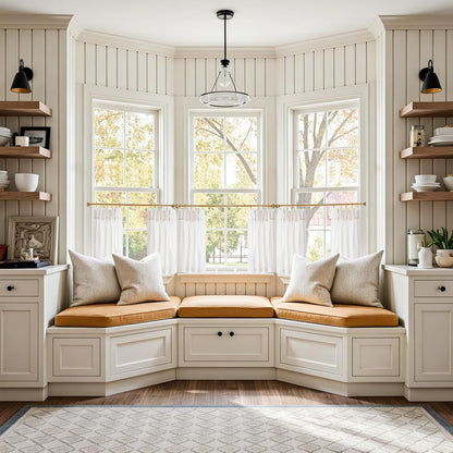 Linen Pinch Pleated Kitchen Curtains
