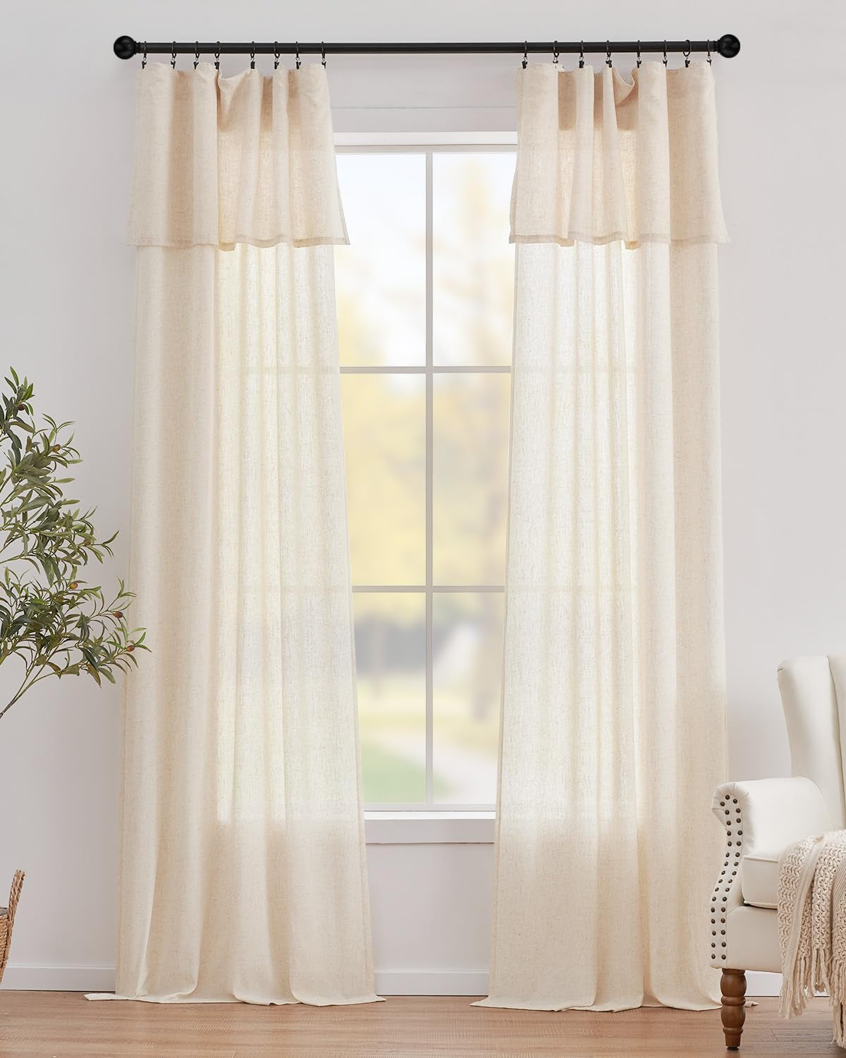Linen Pinch Pleated Kitchen Curtains