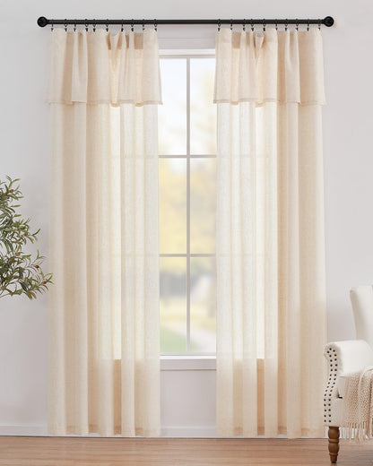Linen Pinch Pleated Kitchen Curtains