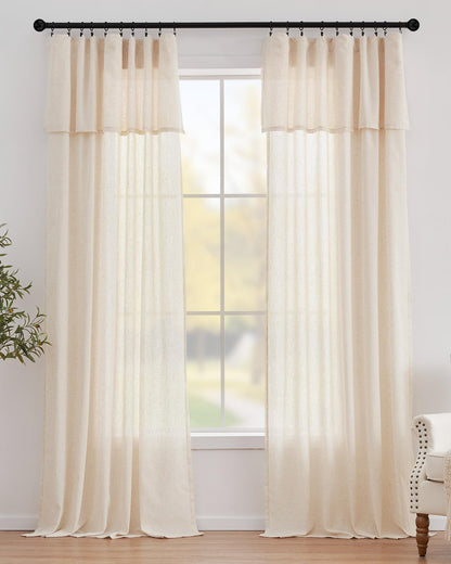 Linen Pinch Pleated Kitchen Curtains