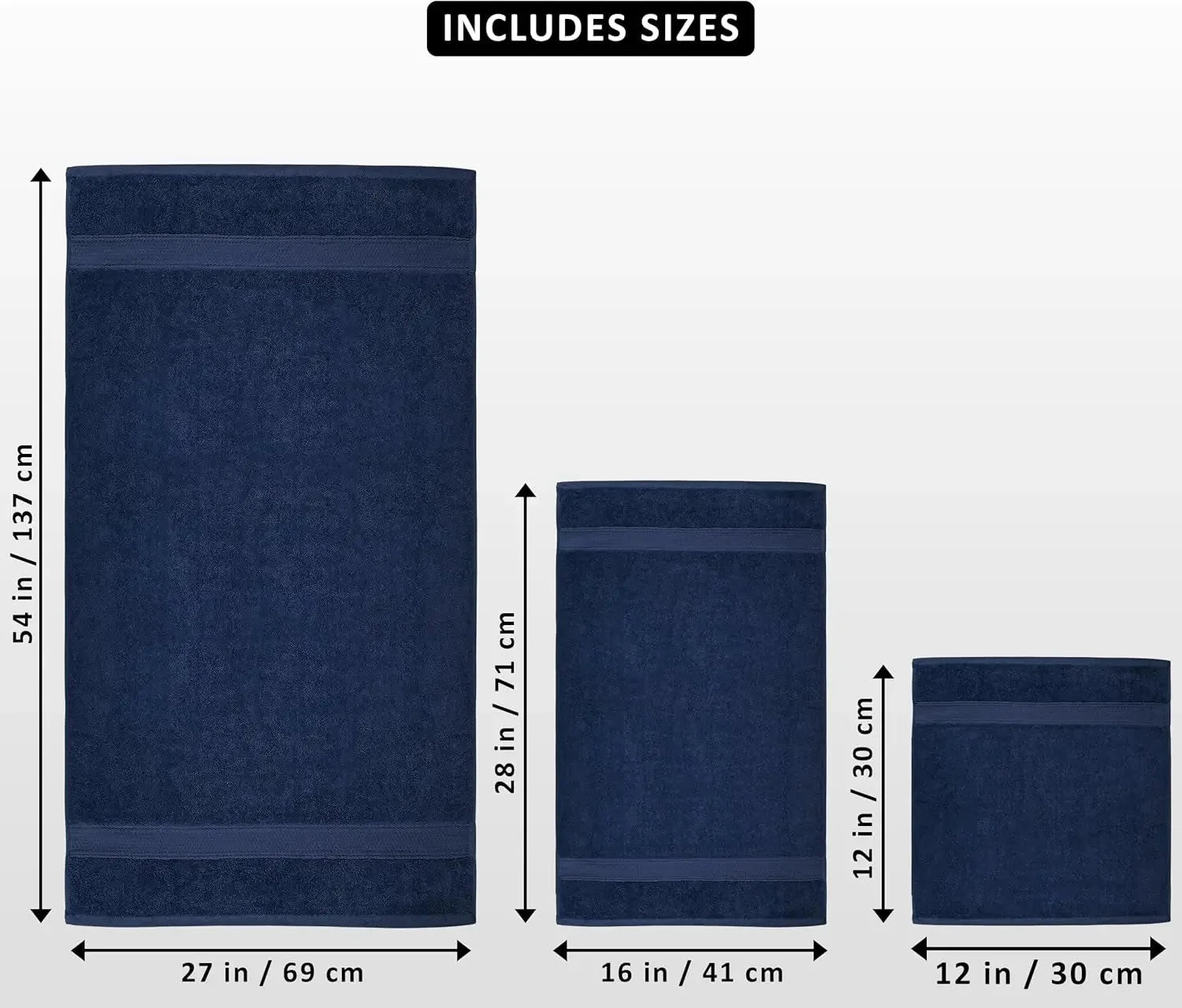 8-Piece Premium Cotton Towel Set – 2 Bath Towels, 2 Hand Towels & 4 Washcloths | 600 GSM Ring Spun Cotton, Soft & Highly Absorbent for Bathroom, Gym, Spa & Hotel