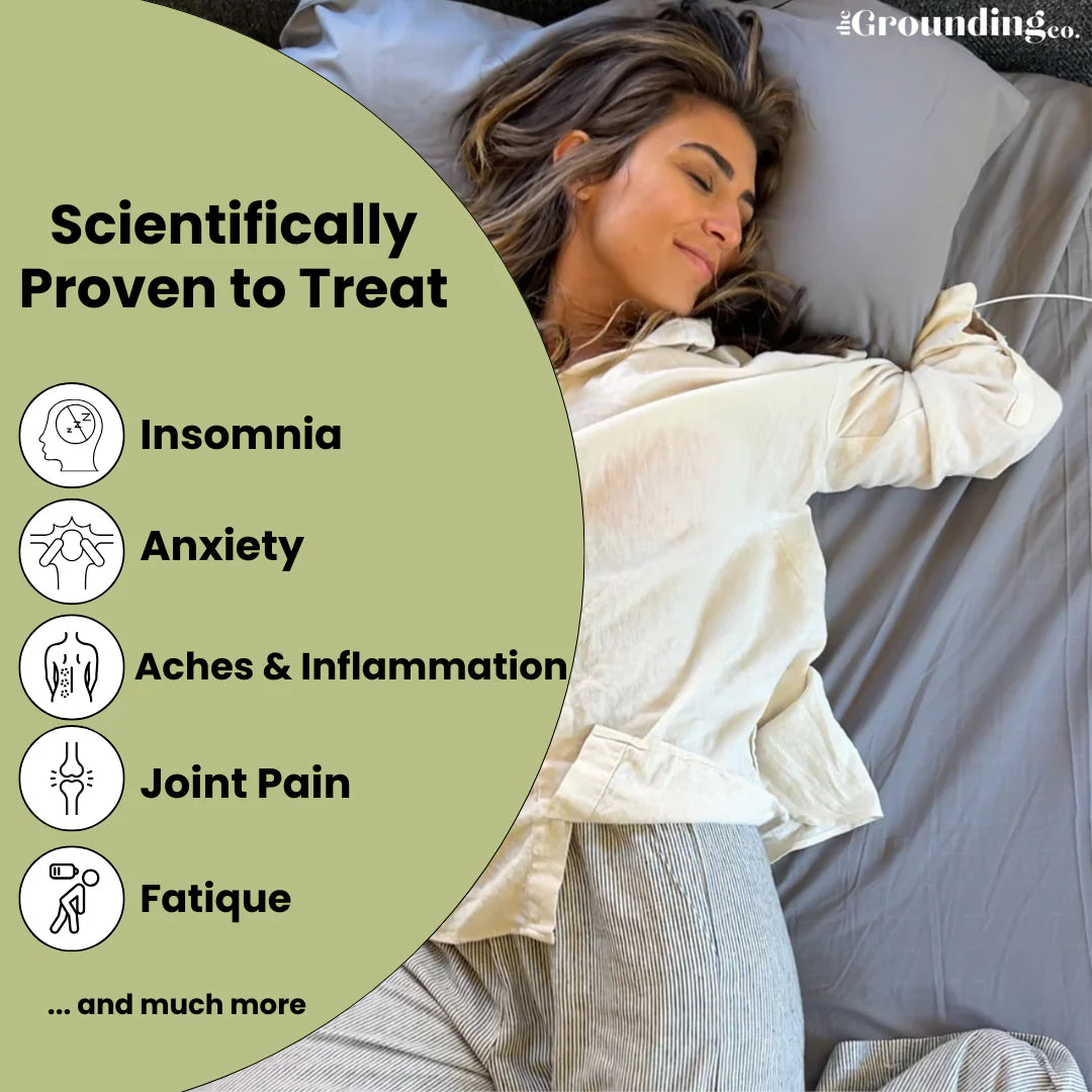 Grounding Bed Sheet | Earthing Bed Linen | Conductive Sleep Sheet | Health & Wellness Bedding | Grounded Sleep Sheet