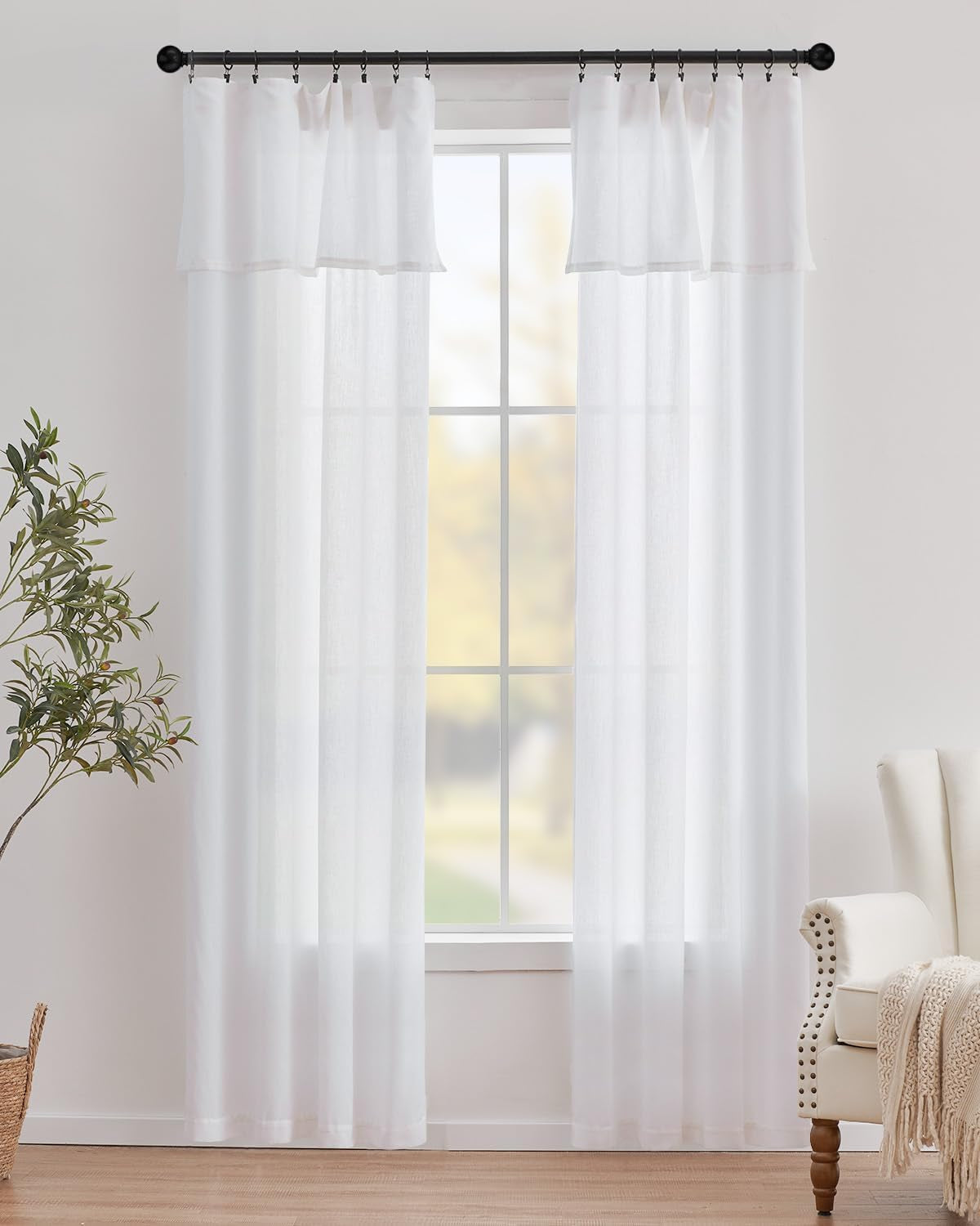 Linen Pinch Pleated Kitchen Curtains