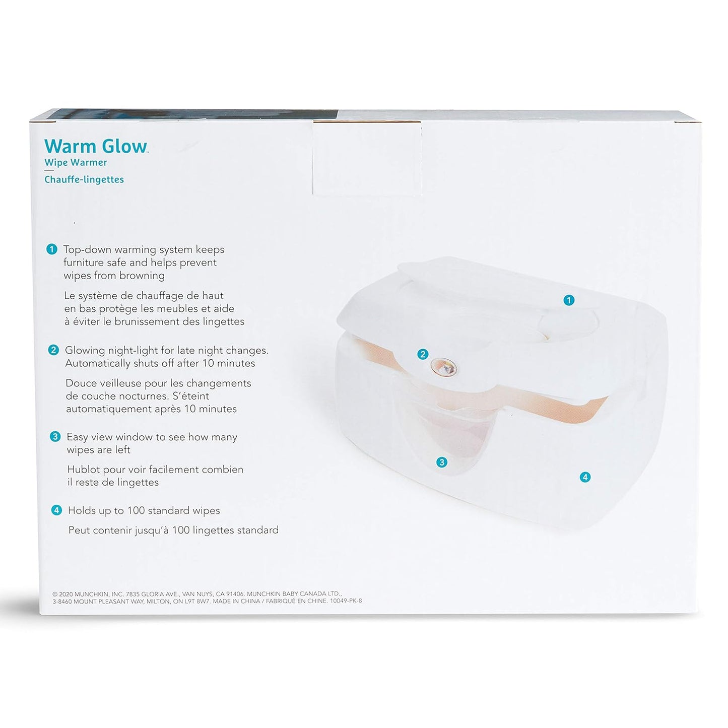 Munchkin Warm Glow Baby Wipe Warmer, White