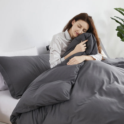 Luxury Microfiber Duvet Cover Set | Soft Comfortable Bedding Set | 3-Piece Microfiber Bed Linen | Premium Microfiber Duvet Covers | Stylish Home Bedding Set