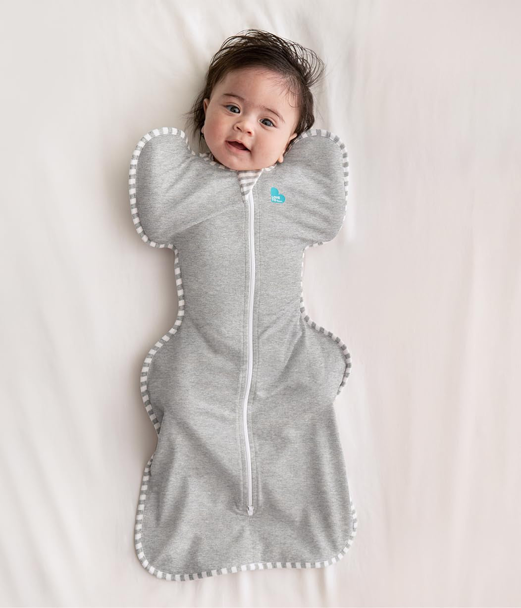 Love to Dream Swaddle UP, Baby Sleep Sack, Self-Soothing Swaddles for Newborns, Improves Sleep, Snug Fit Helps Calm Startle Reflex, New Born Essentials for Baby, Small 8-13lbs, Gray