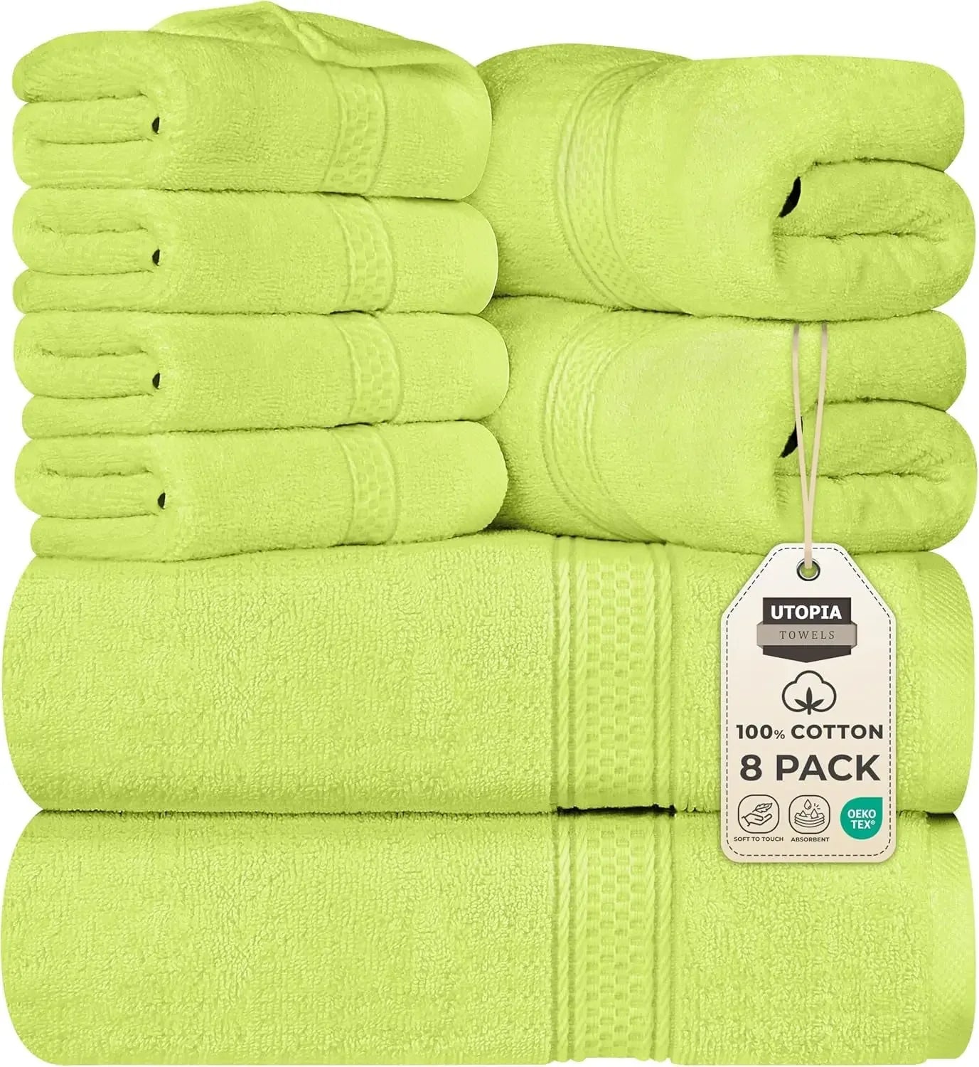 8-Piece Premium Cotton Towel Set – 2 Bath Towels, 2 Hand Towels & 4 Washcloths | 600 GSM Ring Spun Cotton, Soft & Highly Absorbent for Bathroom, Gym, Spa & Hotel