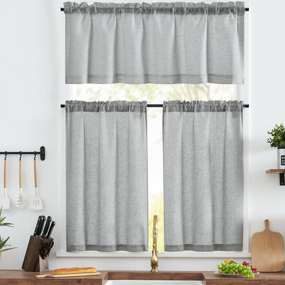 Linen Pinch Pleated Kitchen Curtains