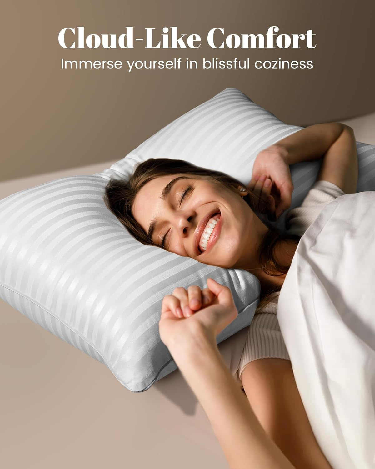 Bed Pillows for Sleeping | Soft & Supportive Sleeping Pillows | Comfortable Bed Pillows | Hypoallergenic Sleeping Pillows | Luxury Sleep Pillows