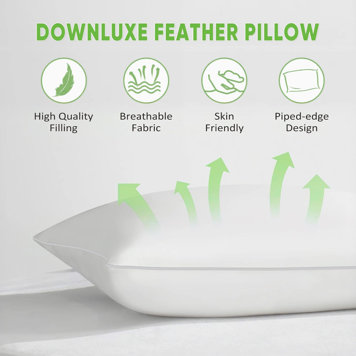 Max Prime | Goose Feather Sleeping Pillows | Soft & Supportive Bed Pillows | Luxury Down Pillows | Comfortable Sleeping Pillows
