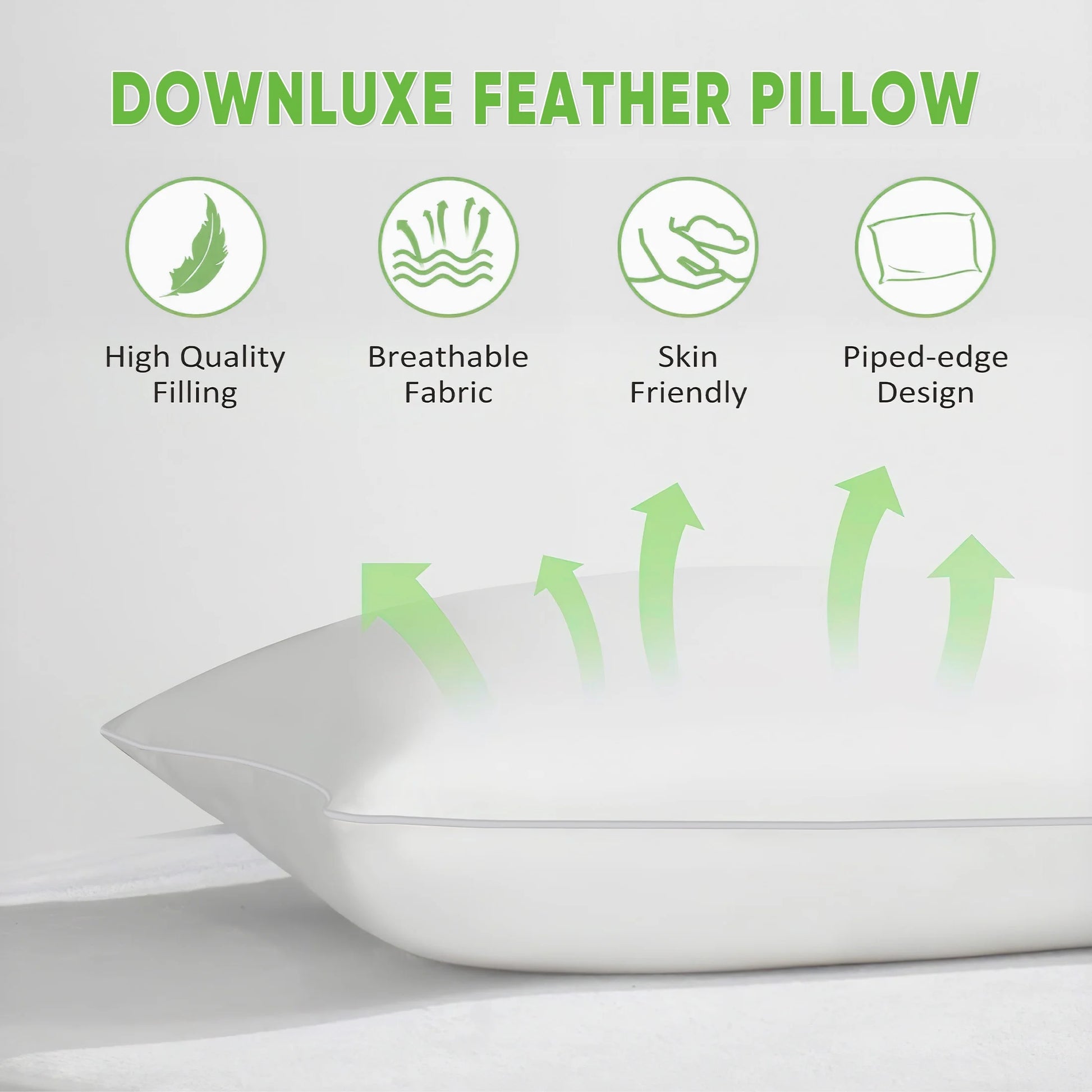 Max Prime | Goose Feather Sleeping Pillows | Soft & Supportive Bed Pillows | Luxury Down Pillows | Comfortable Sleeping Pillows