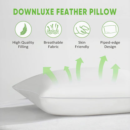 Max Prime | Goose Feather Sleeping Pillows | Soft & Supportive Bed Pillows | Luxury Down Pillows | Comfortable Sleeping Pillows