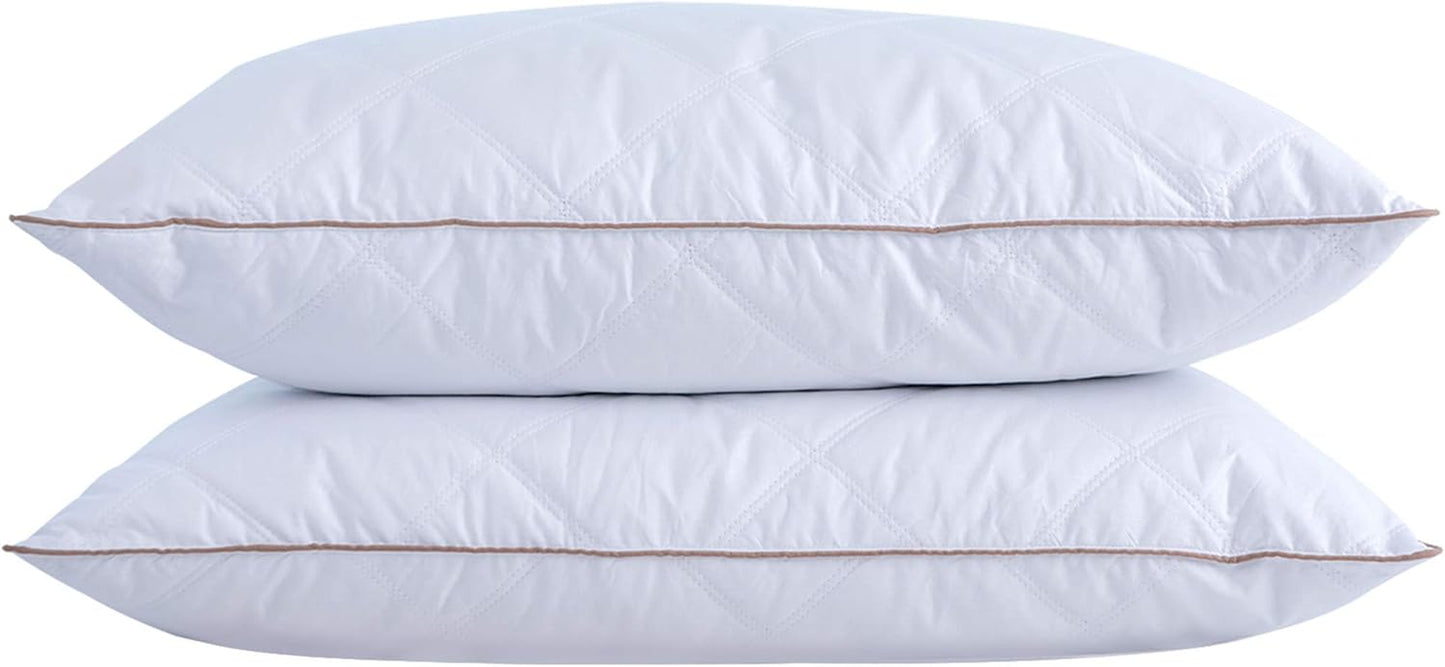Goose Feathers and Down Pillows | Soft & Supportive Bed Pillows | Luxury Down and Feather Pillows | Comfortable Sleeping Pillows | Hypoallergenic Goose Down Pillows