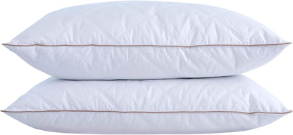 Goose Feathers and Down Pillows | Soft & Supportive Bed Pillows | Luxury Down and Feather Pillows | Comfortable Sleeping Pillows | Hypoallergenic Goose Down Pillows