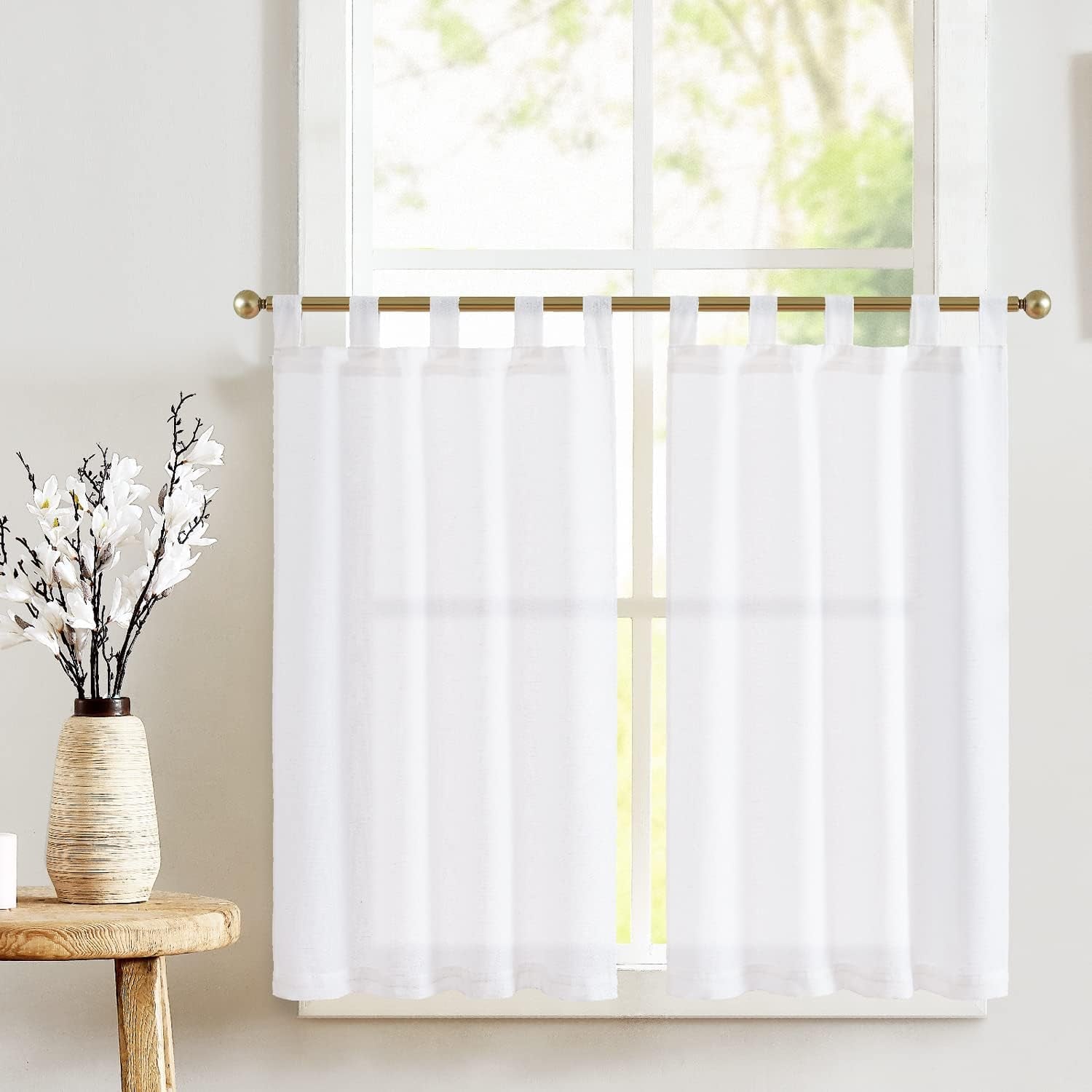Linen Pinch Pleated Kitchen Curtains
