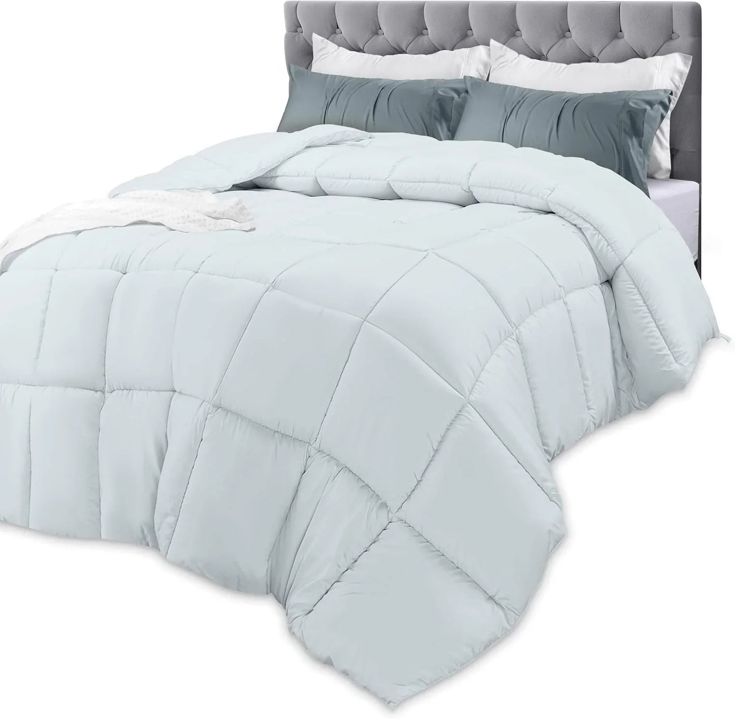 Down Alternative Comforter – All Season Duvet Insert with Corner Tabs, Soft Box Stitched Bed Comforter, Machine Washable (Twin, Full, Queen, King, California King, White)
