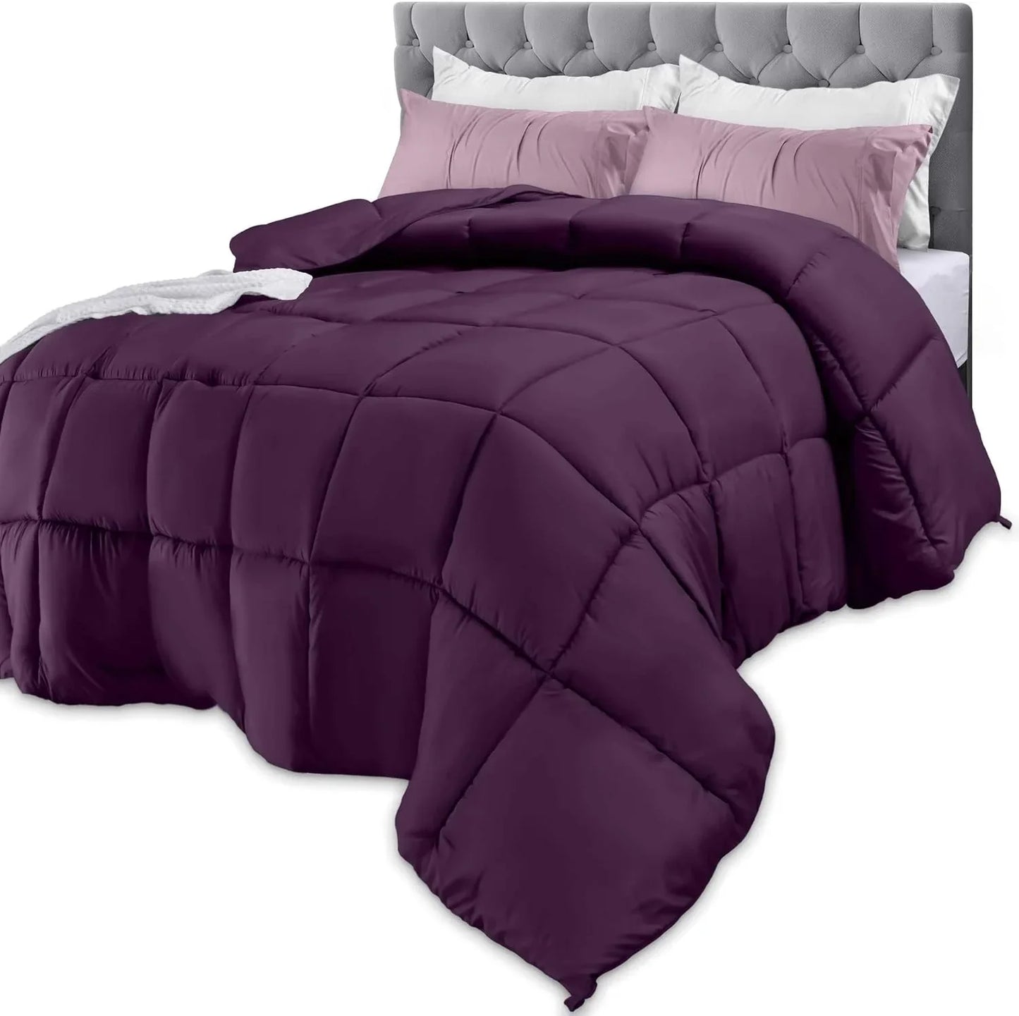Down Alternative Comforter – All Season Duvet Insert with Corner Tabs, Soft Box Stitched Bed Comforter, Machine Washable (Twin, Full, Queen, King, California King, White)