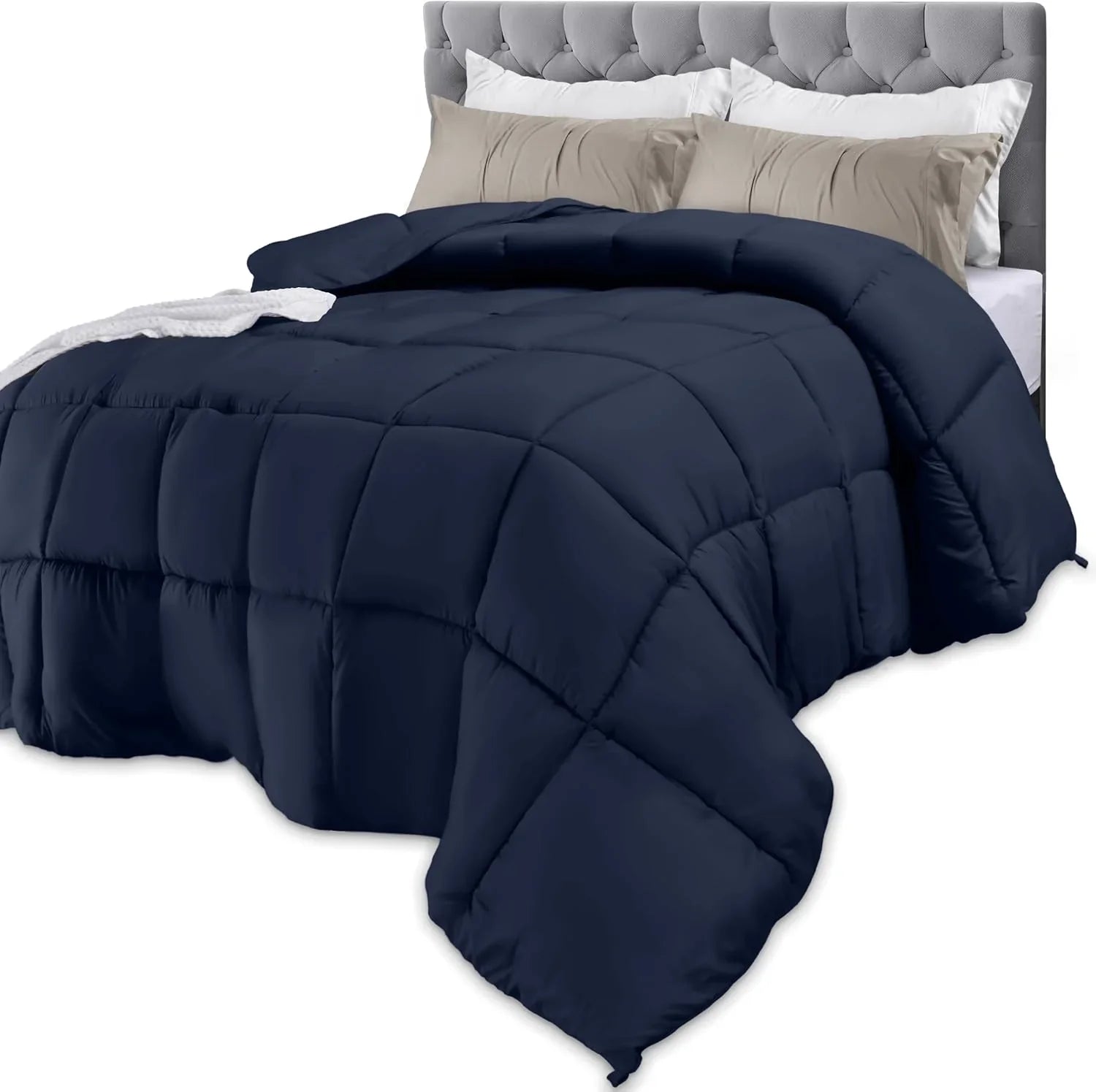 Down Alternative Comforter – All Season Duvet Insert with Corner Tabs, Soft Box Stitched Bed Comforter, Machine Washable (Twin, Full, Queen, King, California King, White)