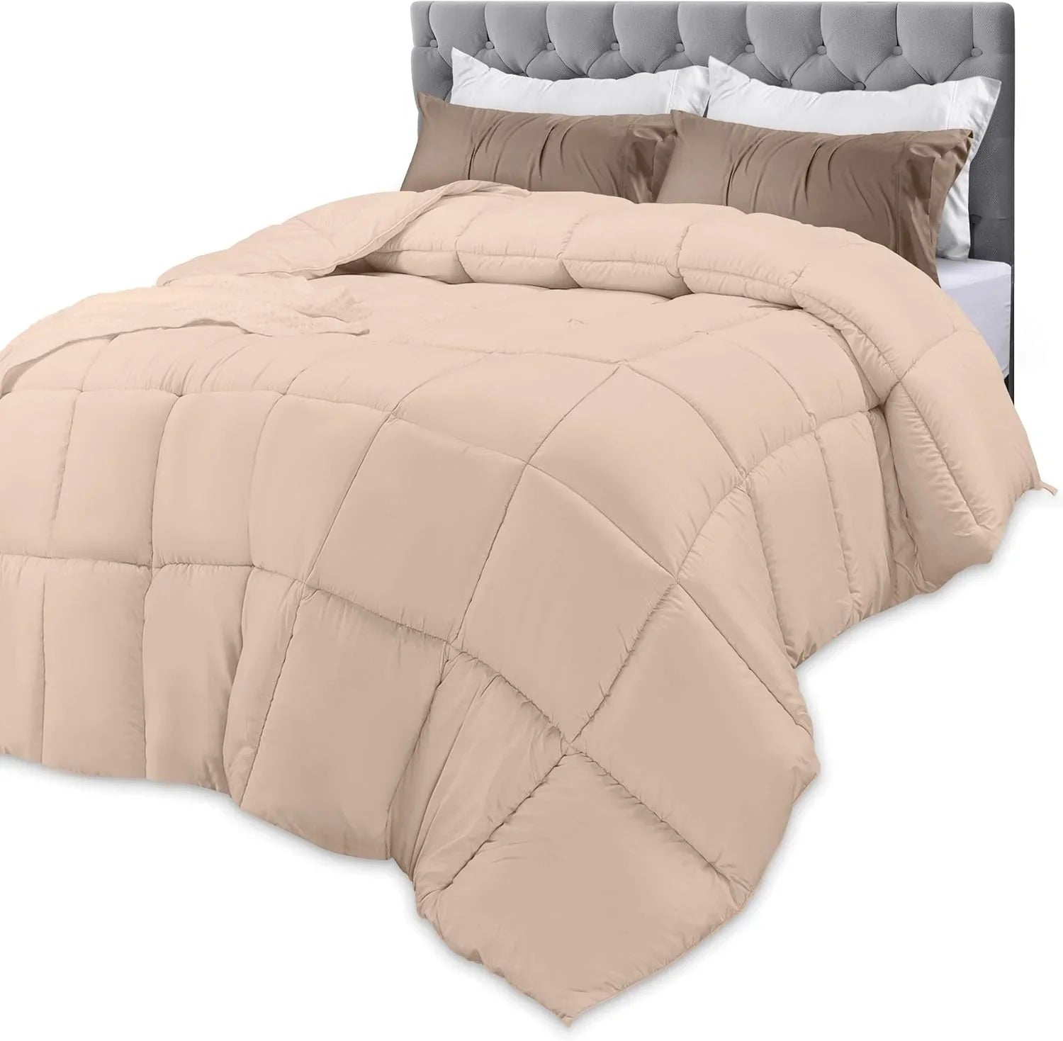Down Alternative Comforter – All Season Duvet Insert with Corner Tabs, Soft Box Stitched Bed Comforter, Machine Washable (Twin, Full, Queen, King, California King, White)