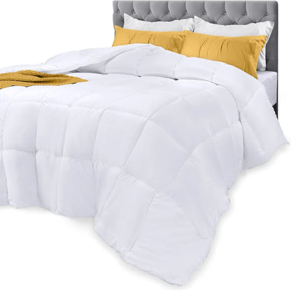 Down Alternative Comforter – All Season Duvet Insert with Corner Tabs, Soft Box Stitched Bed Comforter, Machine Washable (Twin, Full, Queen, King, California King, White)