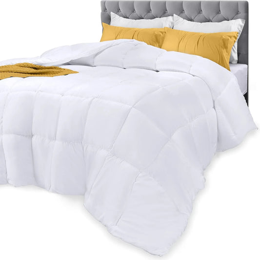 Down Alternative Comforter – All Season Duvet Insert with Corner Tabs, Soft Box Stitched Bed Comforter, Machine Washable (Twin, Full, Queen, King, California King, White)