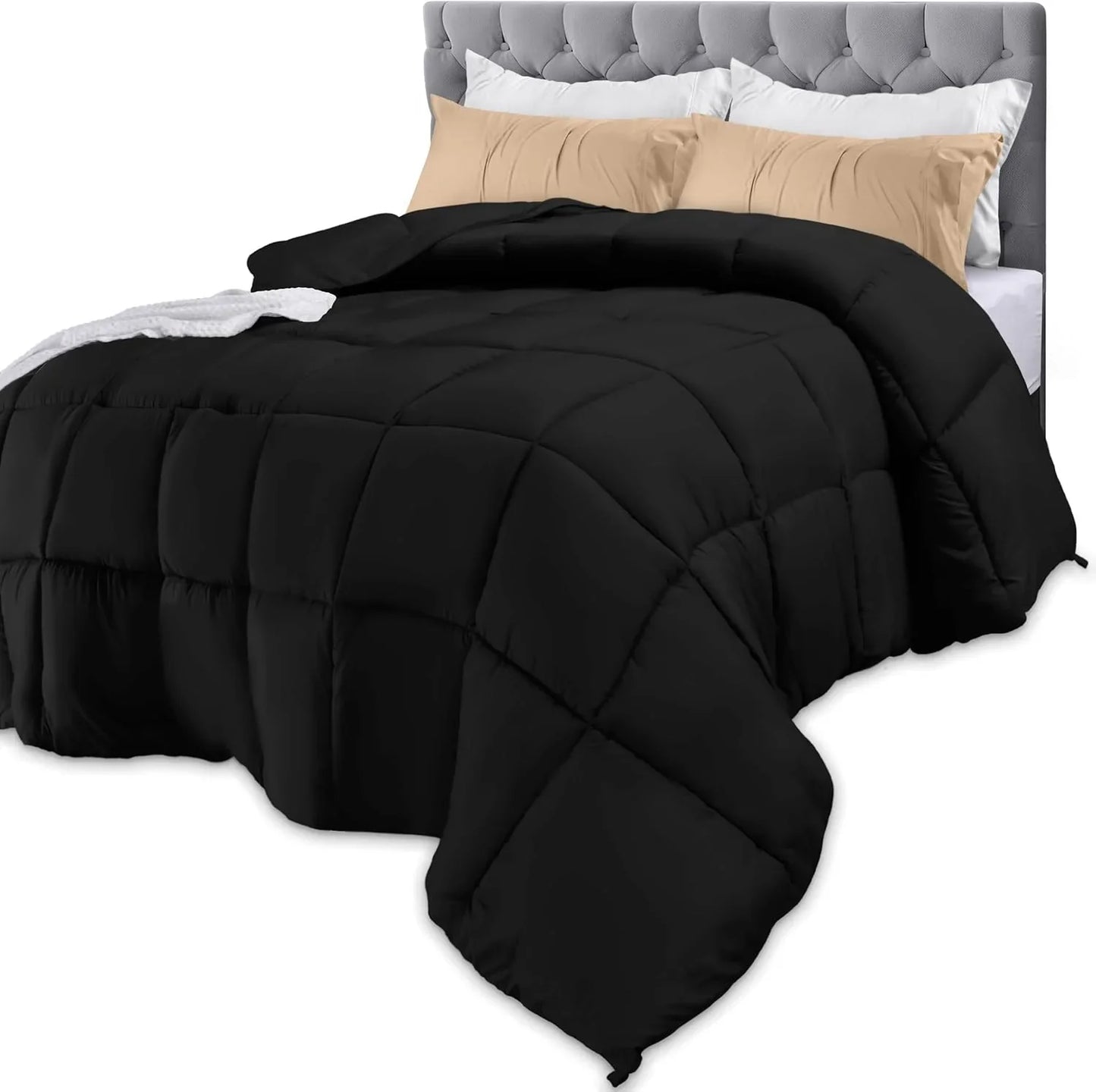 Down Alternative Comforter – All Season Duvet Insert with Corner Tabs, Soft Box Stitched Bed Comforter, Machine Washable (Twin, Full, Queen, King, California King, White)