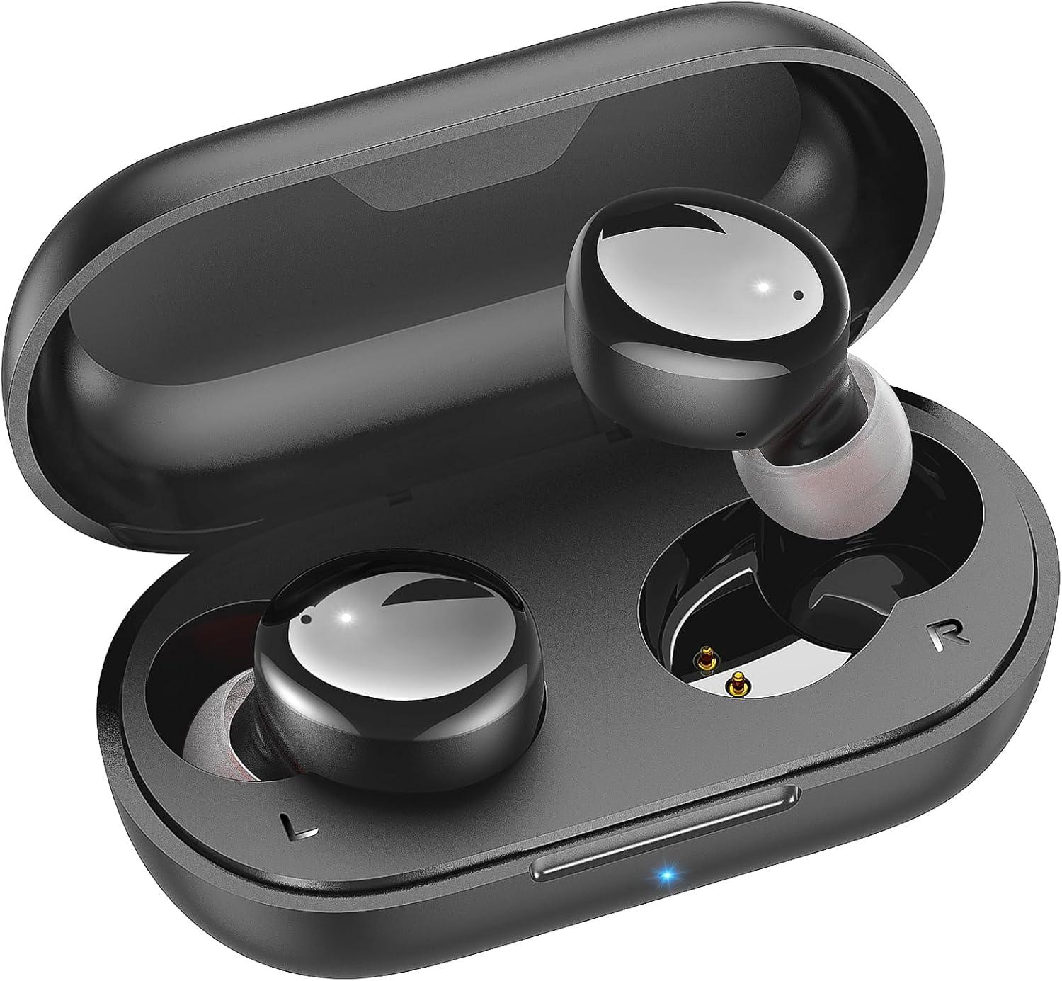 Wireless Earbuds Bluetooth 5.3 – In-Ear Headphones with Deep Bass, Built-in Mics, Noise Cancelling, Lightweight Earphones for Sports, Workout & Clear Calls