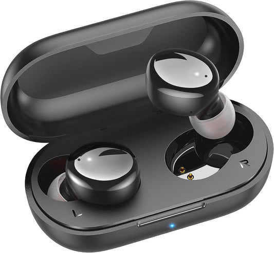 Wireless Earbuds Bluetooth 5.3 – In-Ear Headphones with Deep Bass, Built-in Mics, Noise Cancelling, Lightweight Earphones for Sports, Workout & Clear Calls