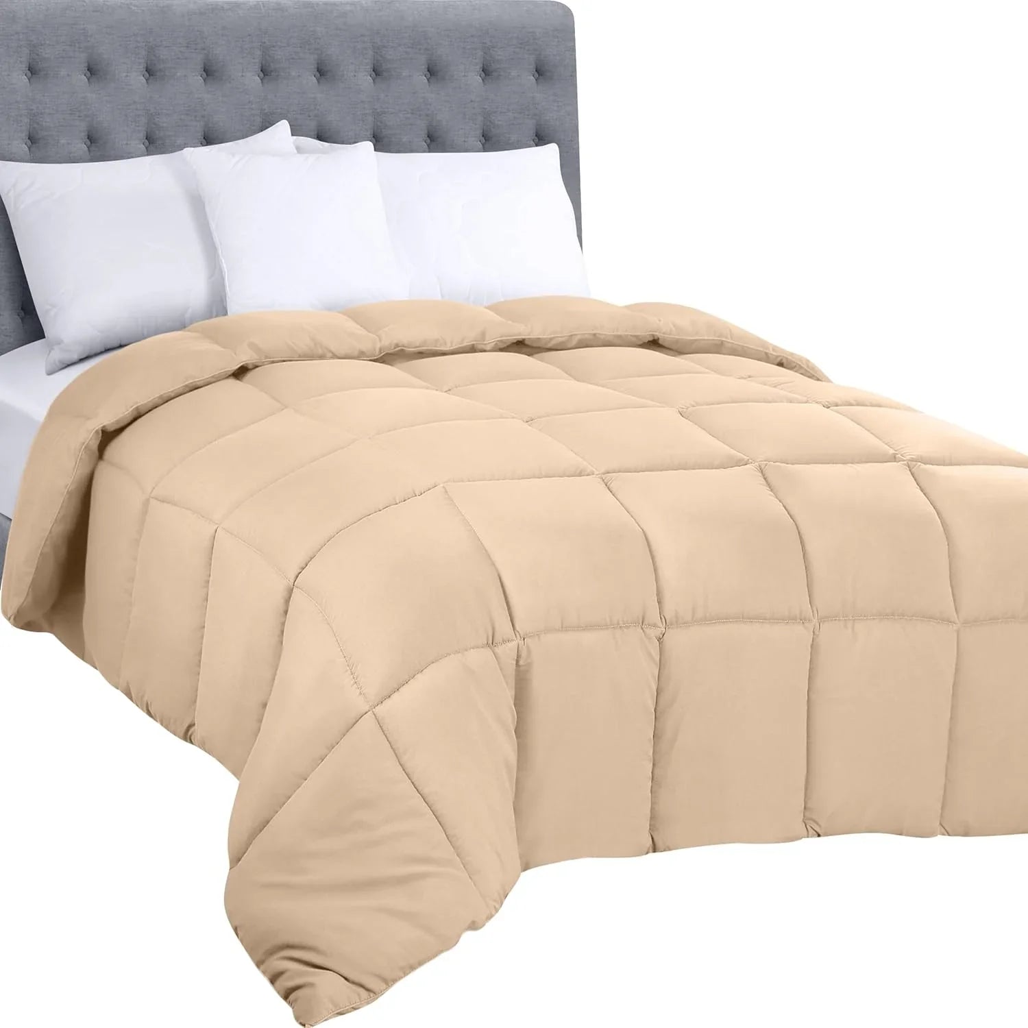 Down Alternative Comforter – All Season Duvet Insert with Corner Tabs, Soft Box Stitched Bed Comforter, Machine Washable (Twin, Full, Queen, King, California King, White)