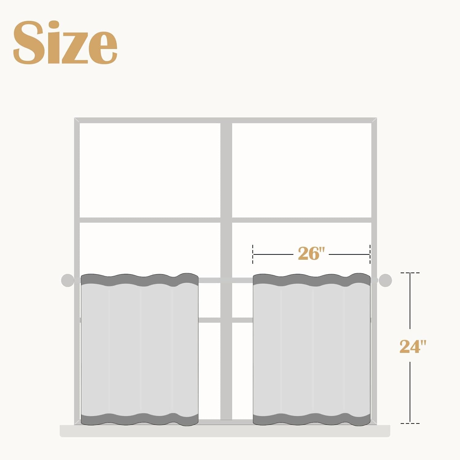 Linen Pinch Pleated Kitchen Curtains