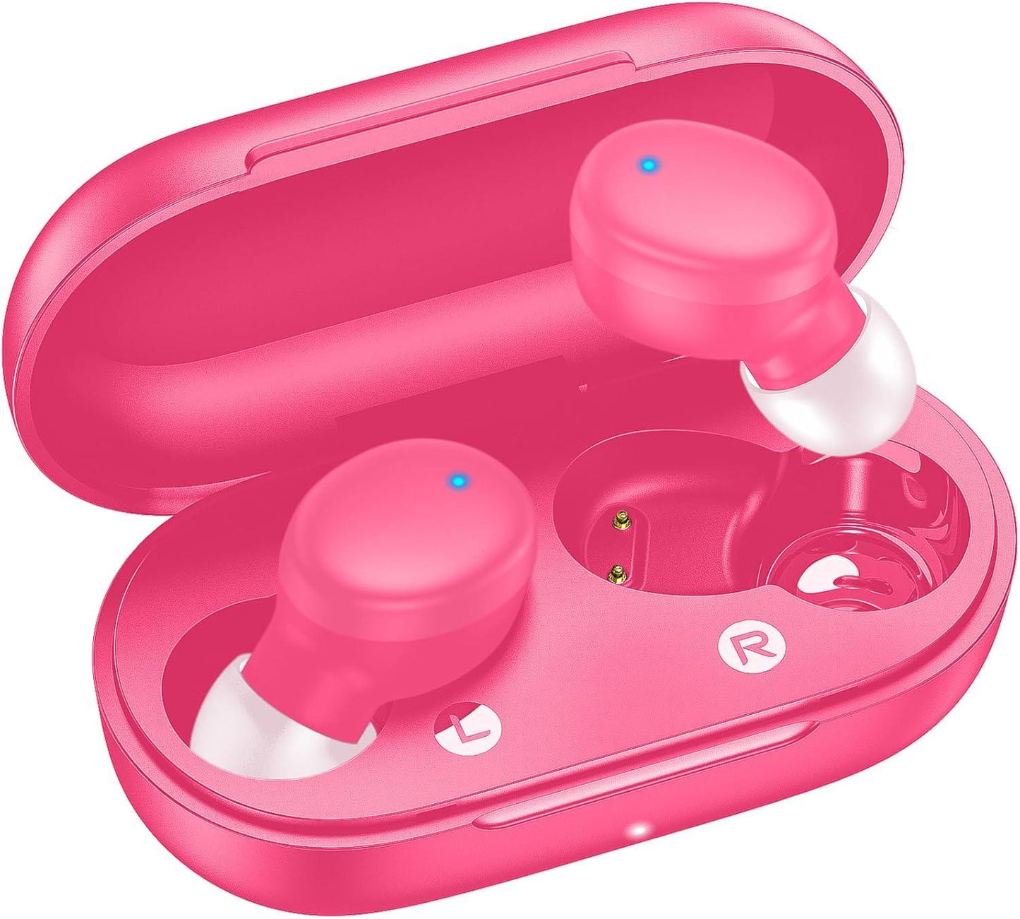 Wireless Earbuds Bluetooth 5.3 – In-Ear Headphones with Deep Bass, Built-in Mics, Noise Cancelling, Lightweight Earphones for Sports, Workout & Clear Calls