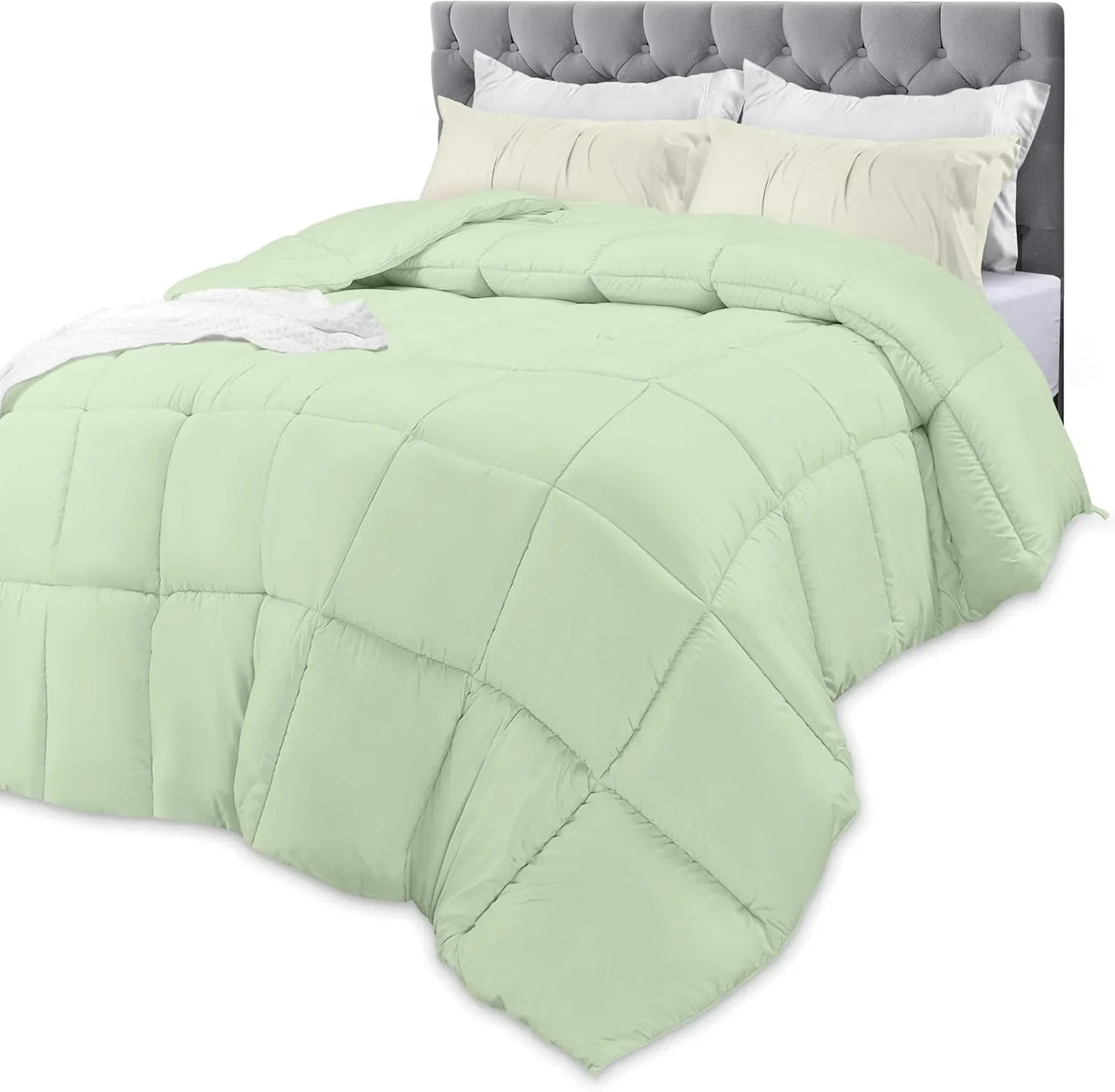 Down Alternative Comforter – All Season Duvet Insert with Corner Tabs, Soft Box Stitched Bed Comforter, Machine Washable (Twin, Full, Queen, King, California King, White)