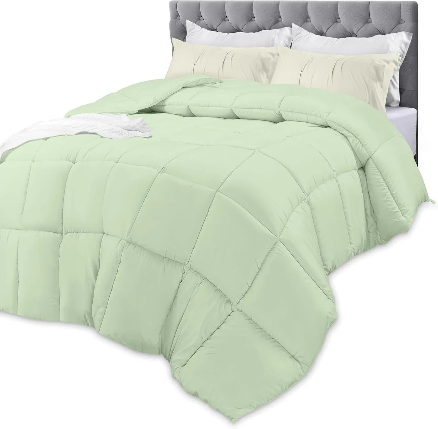 Down Alternative Comforter – All Season Duvet Insert with Corner Tabs, Soft Box Stitched Bed Comforter, Machine Washable (Twin, Full, Queen, King, California King, White)