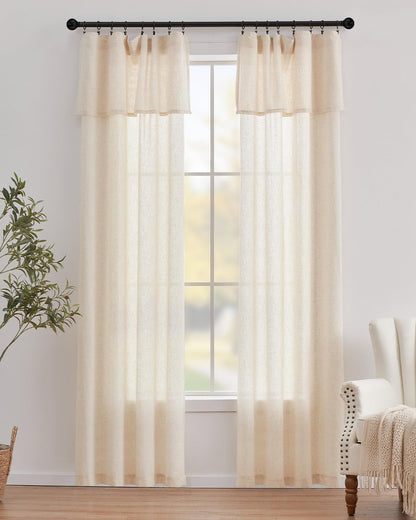 Linen Pinch Pleated Kitchen Curtains