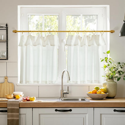 Linen Pinch Pleated Kitchen Curtains
