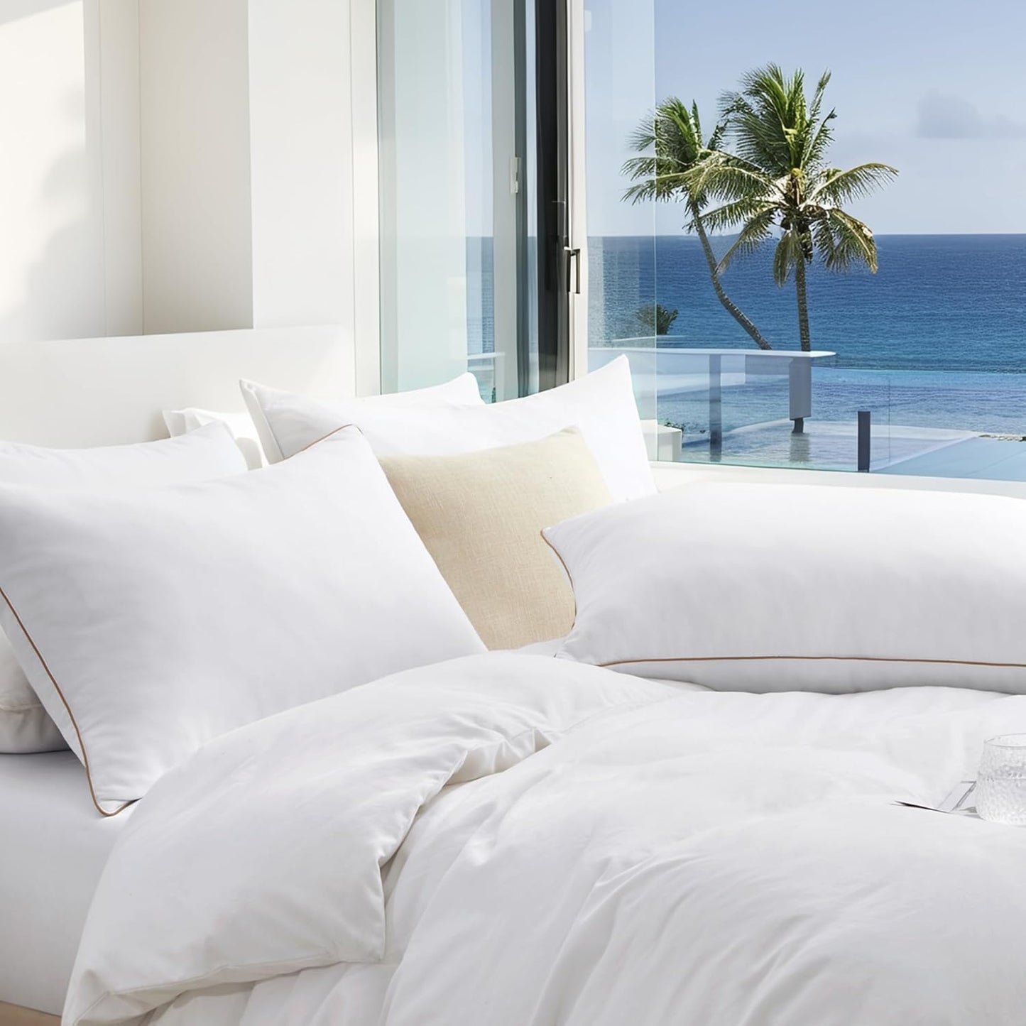 Goose Feathers and Down Pillows | Soft & Supportive Bed Pillows | Luxury Down and Feather Pillows | Comfortable Sleeping Pillows | Hypoallergenic Goose Down Pillows