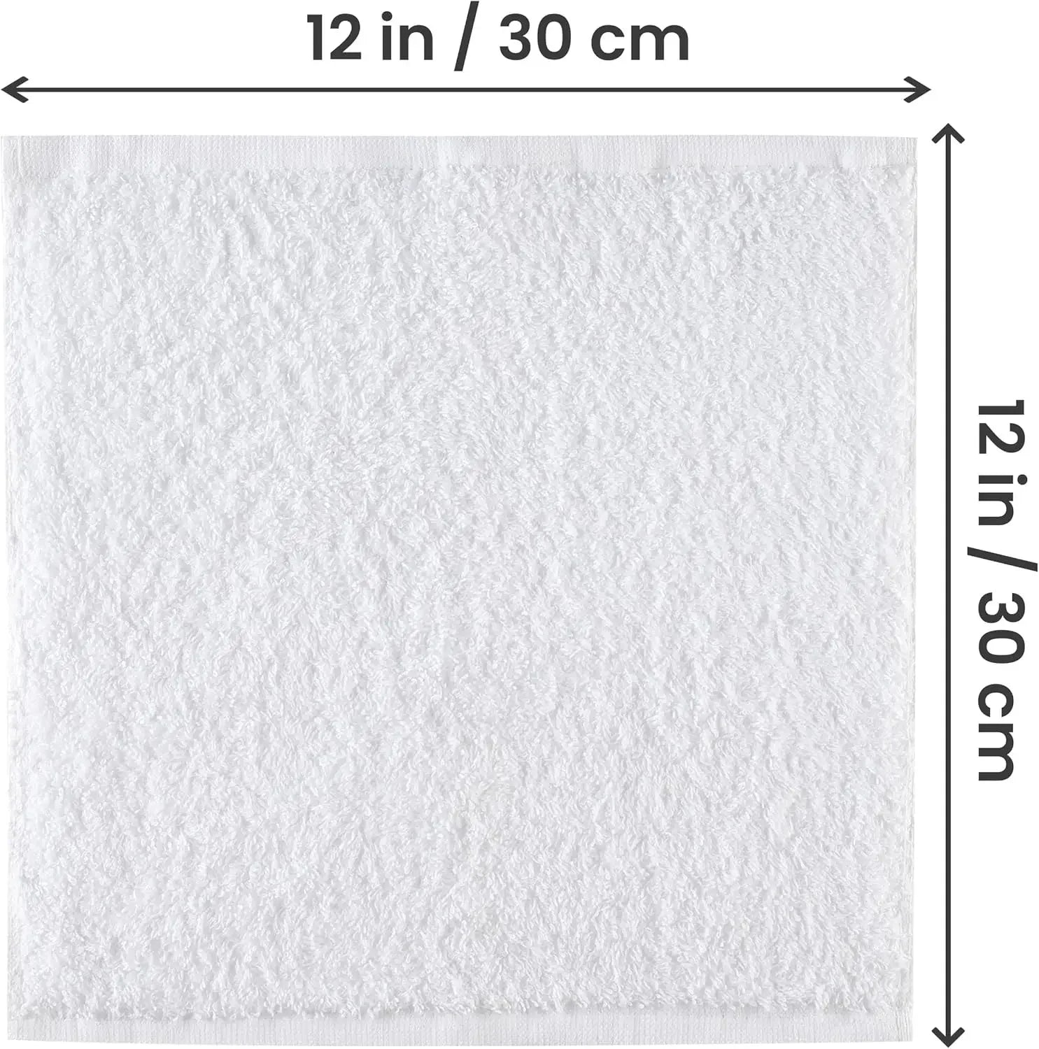 24 Pack Cotton Washcloths – 100% Ring Spun Cotton Face Towels, Soft & Highly Absorbent Flannel Cloths for Bath, Gym, Spa & Kitchen