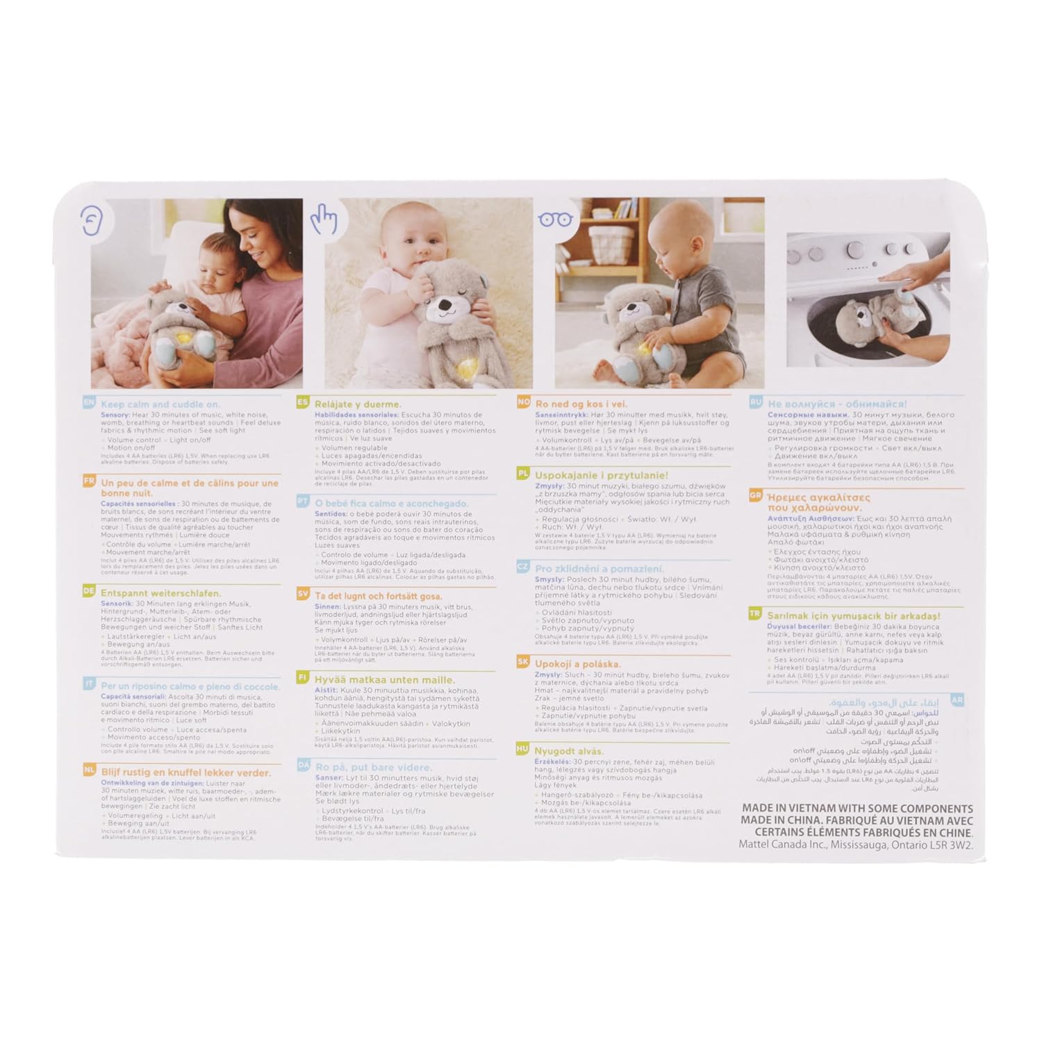 Fisher-Price Baby Toy Soothe 'n Snuggle Otter Portable Plush Sound Machine with Music Lights & Breathing Motion for Newborns 0+ Months