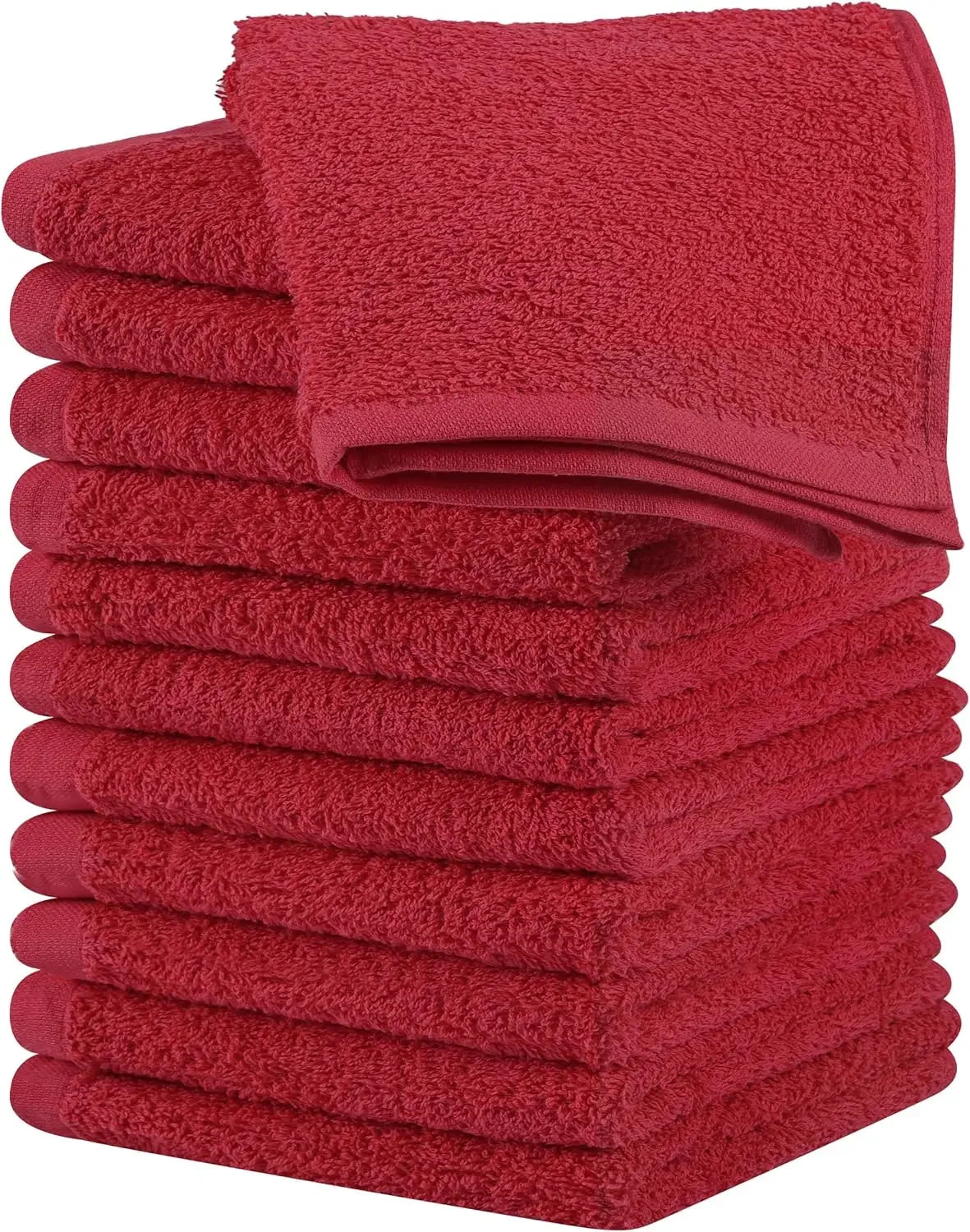 24 Pack Cotton Washcloths – 100% Ring Spun Cotton Face Towels, Soft & Highly Absorbent Flannel Cloths for Bath, Gym, Spa & Kitchen