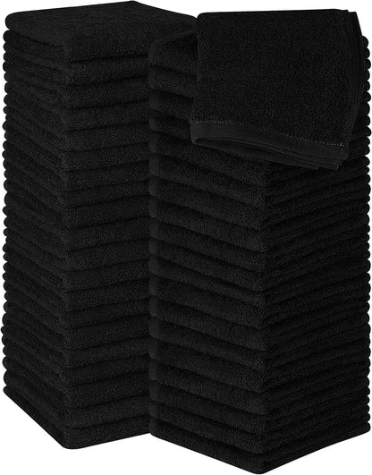 24 Pack Cotton Washcloths – 100% Ring Spun Cotton Face Towels, Soft & Highly Absorbent Flannel Cloths for Bath, Gym, Spa & Kitchen