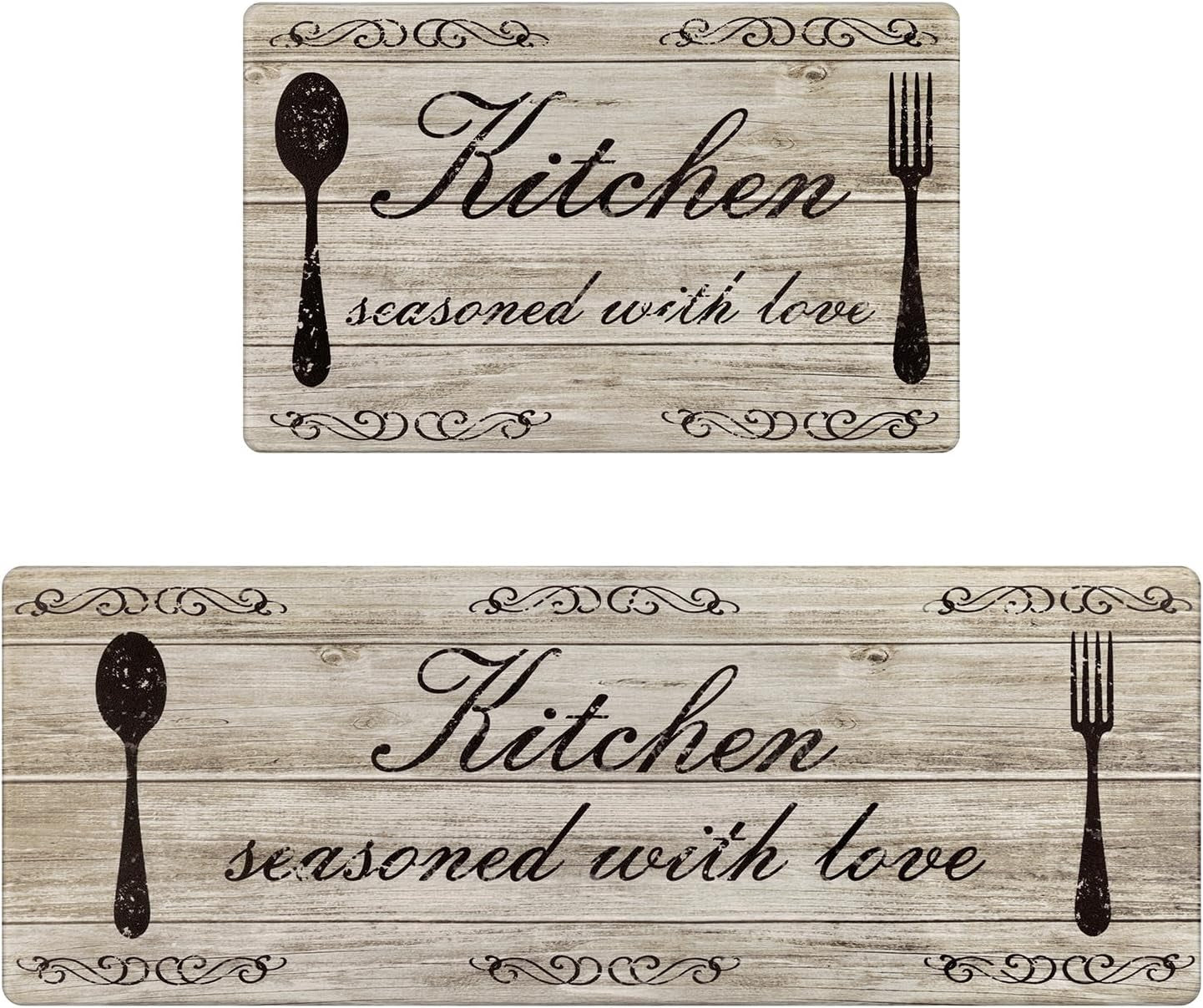 Anti Fatigue Kitchen Mat Set | Extra Thick Memory Foam Mats | Non-Slip Cushioned Floor Mats for Home & Work