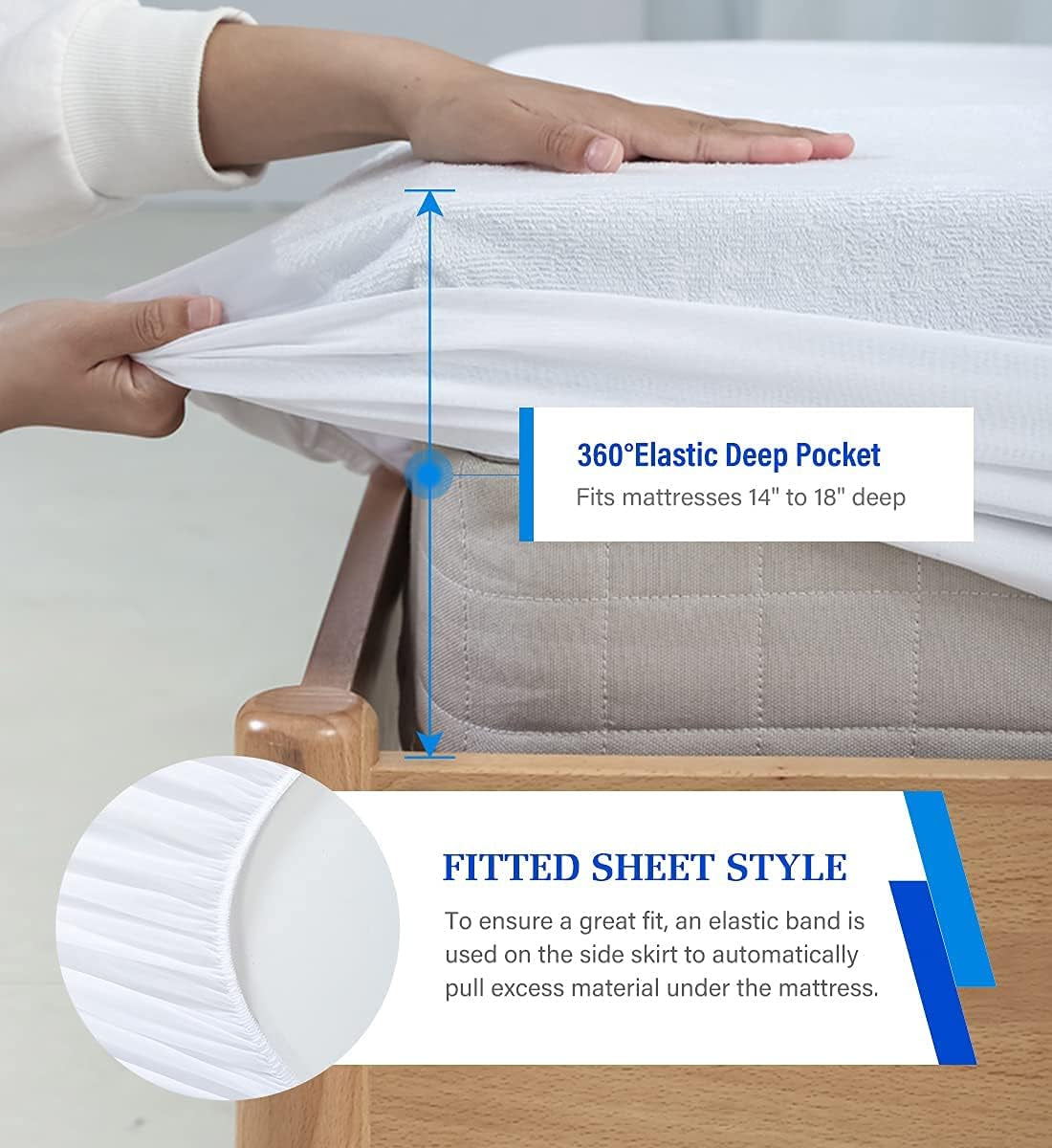 Full Size Mattress Protector | Waterproof Mattress Cover | Hypoallergenic Bed Protector | Durable Mattress Guard | Bed Sheet Mattress Protector