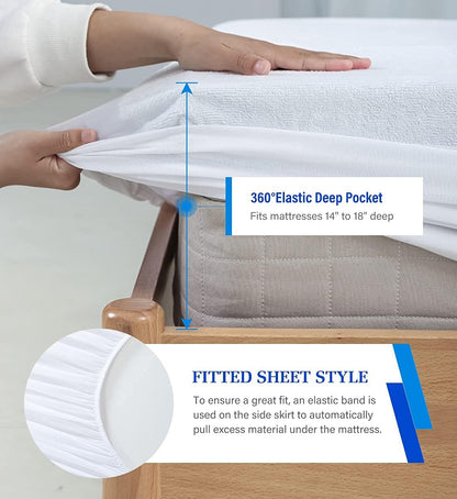 Full Size Mattress Protector | Waterproof Mattress Cover | Hypoallergenic Bed Protector | Durable Mattress Guard | Bed Sheet Mattress Protector